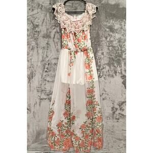 Maxi Shorts Dress Size Medium Floral Print Romper Maxi Dress Resortwear Vacation